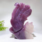 22cm Hand Carved Natural Purple Mica Phoenix Flower Crystal Healing Bulk Wholesale