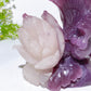 22cm Hand Carved Natural Purple Mica Phoenix Flower Crystal Healing Bulk Wholesale