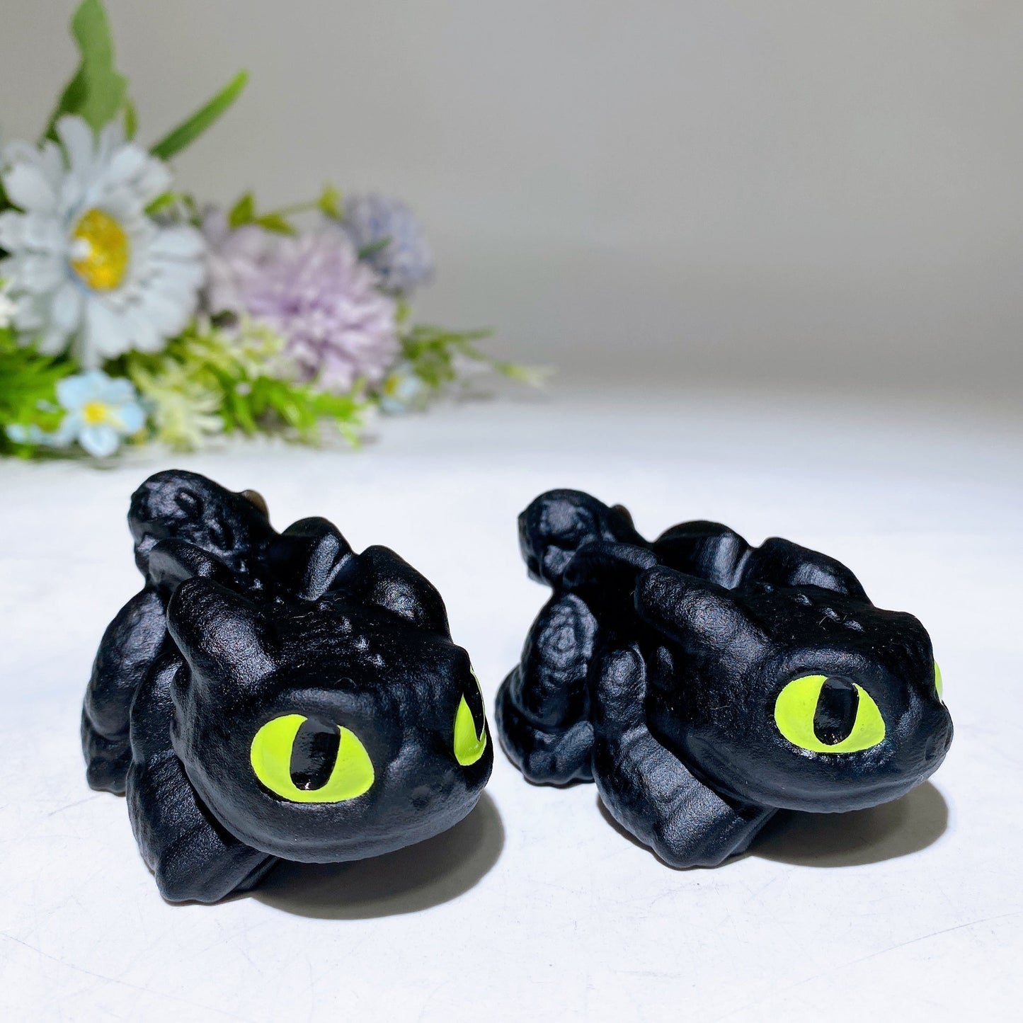 2.8" Black Obsidian Toothless Carving Crystal Healing Bulk Wholesale