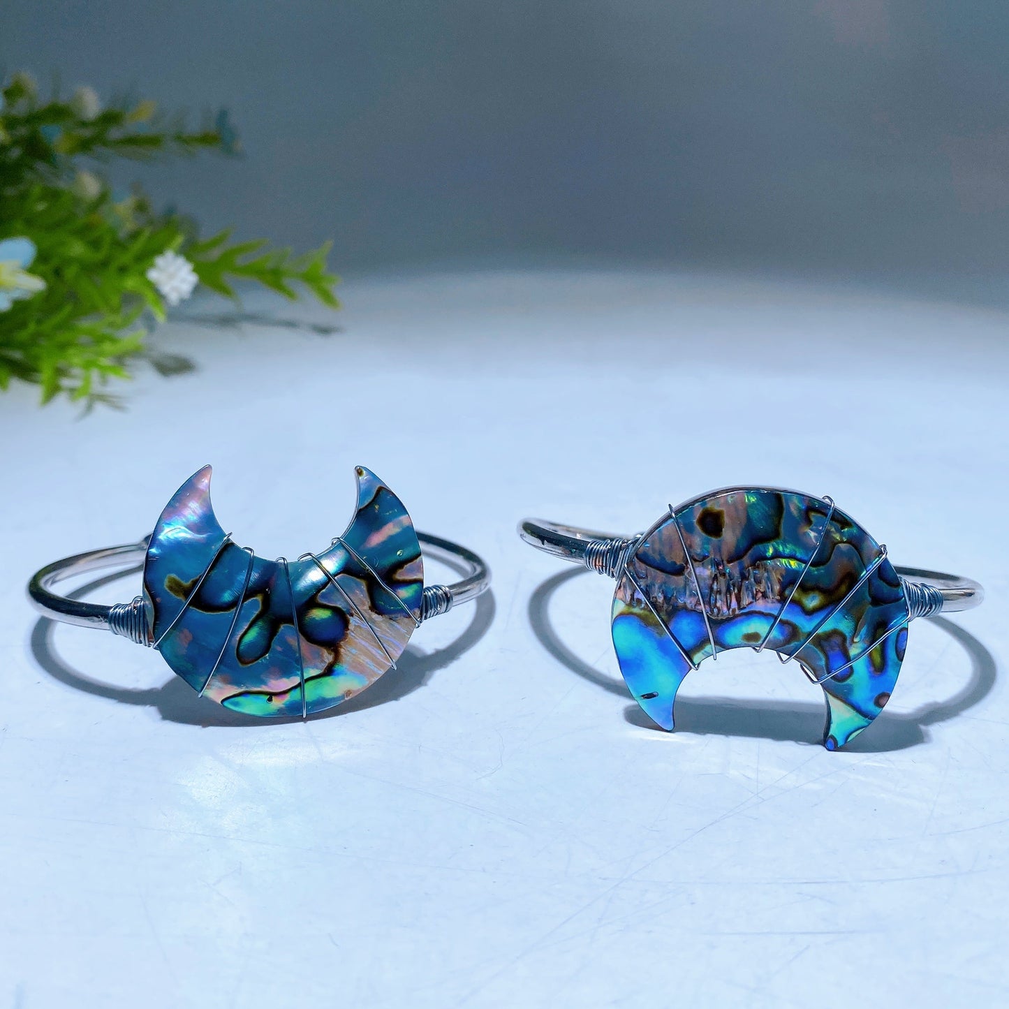 Abalone Shell Moon Bangle Crystal Healing Bulk Wholesale