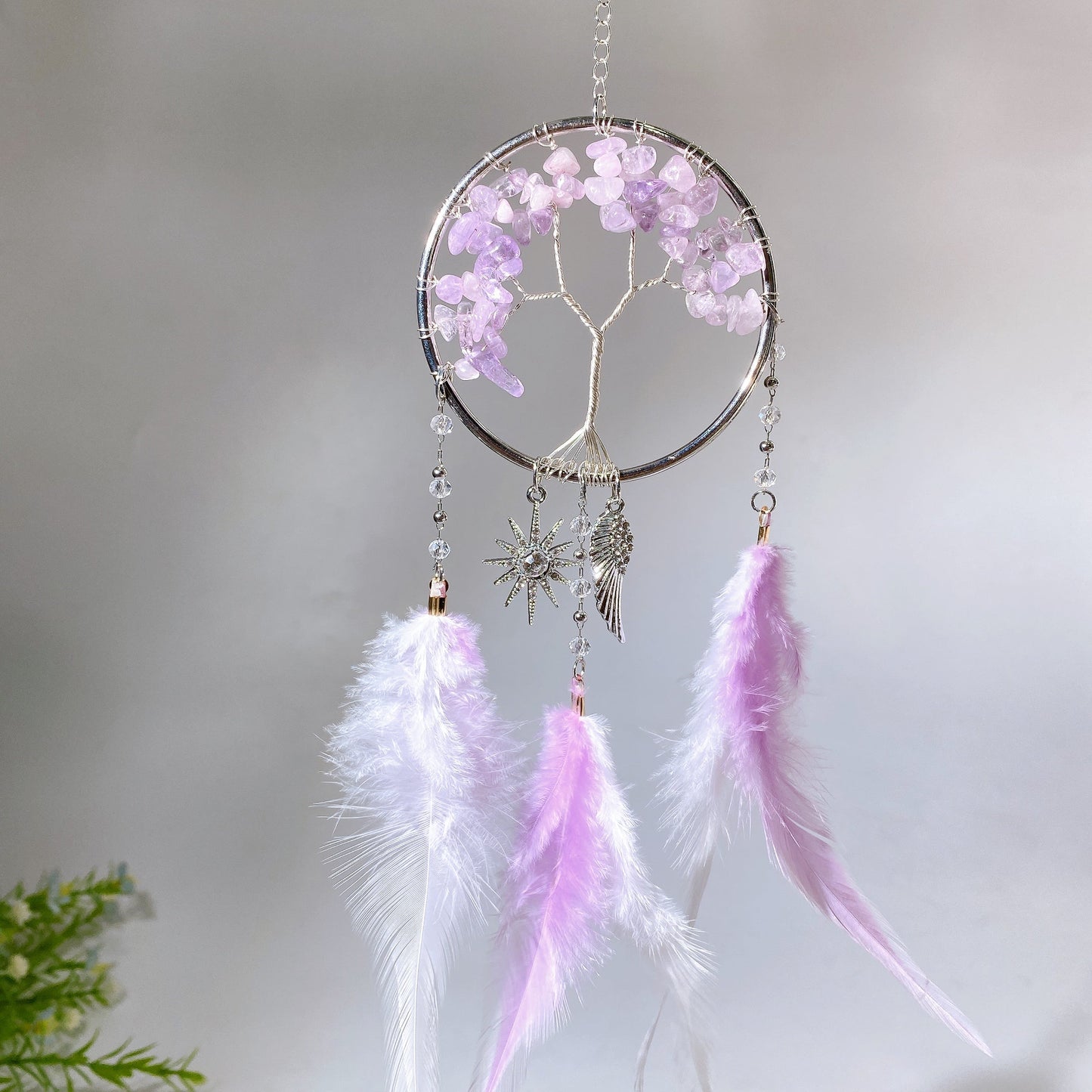 28cm Natural Crystal Dreamcatcher Crystal Healing Bulk Wholesale