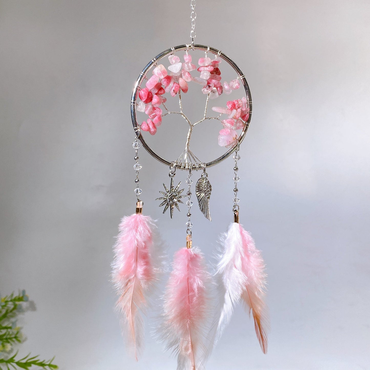 28cm Natural Crystal Dreamcatcher Crystal Healing Bulk Wholesale