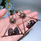 Amethyst Clear Quartz with Metal Sun Face Necklace Crystal Healing Bulk Wholesale