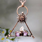 Amethyst Clear Quartz with Metal Sun Face Necklace Crystal Healing Bulk Wholesale
