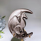 Silver Obsidian Unicorn Dragon Carving with Stand Crystal Healing Bulk Wholesale