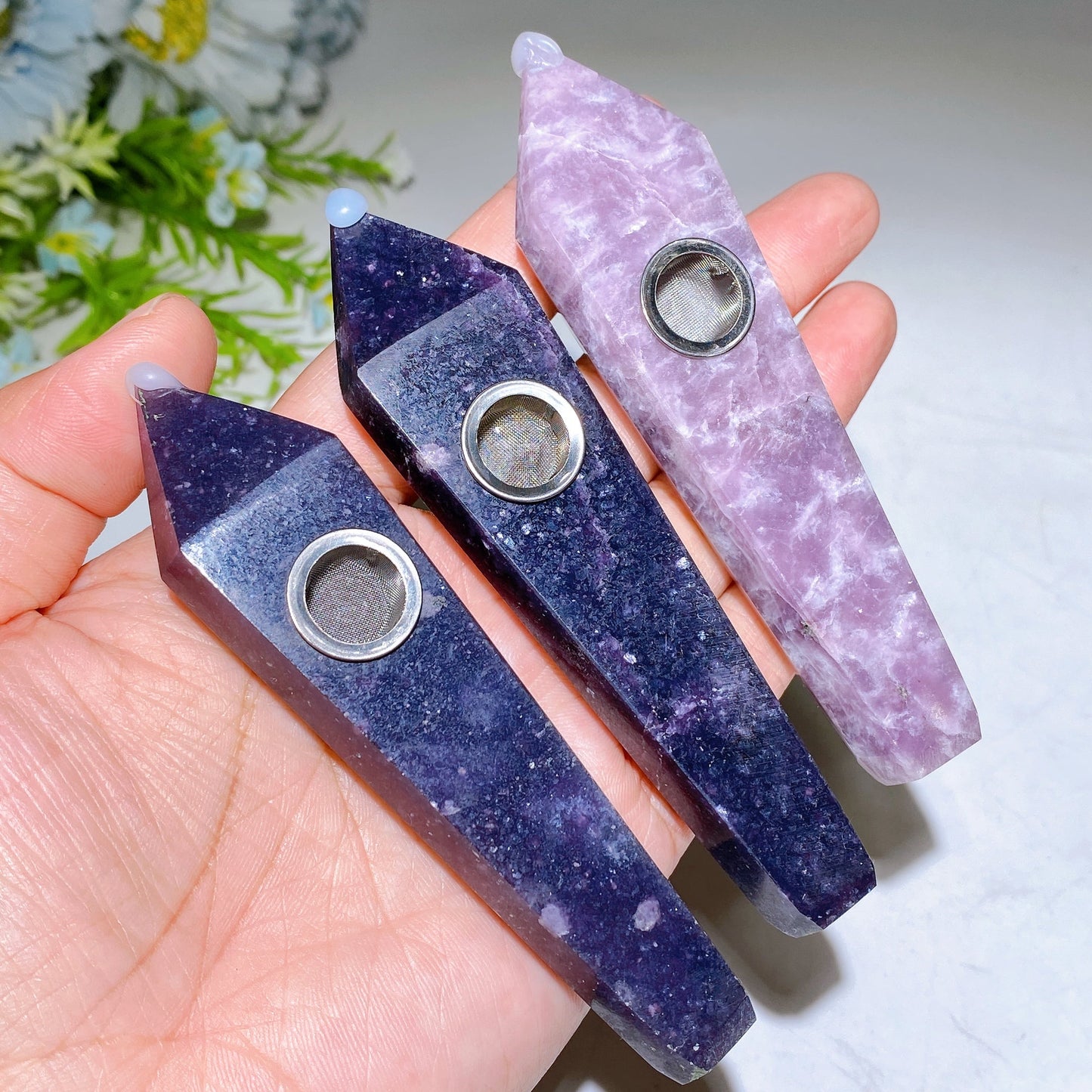 3.9"-4.2" Crystal Smoking Pipe Carving Crystal Healing Bulk Wholesale