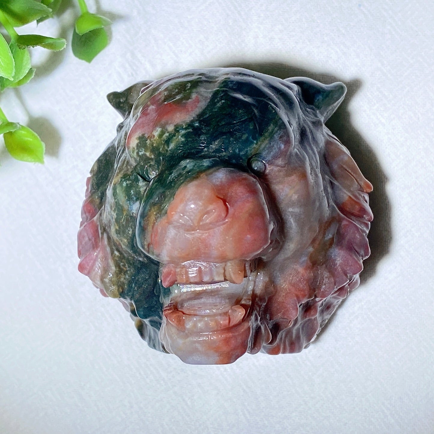 2.4" Ocean Jasper Tiger Head Carving Bulk Wholesale