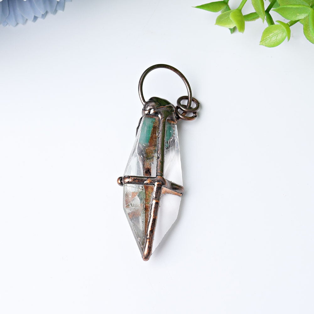 3" Clear Quartz with Amazonite Crystal Pendant Crystal wholesale suppliers