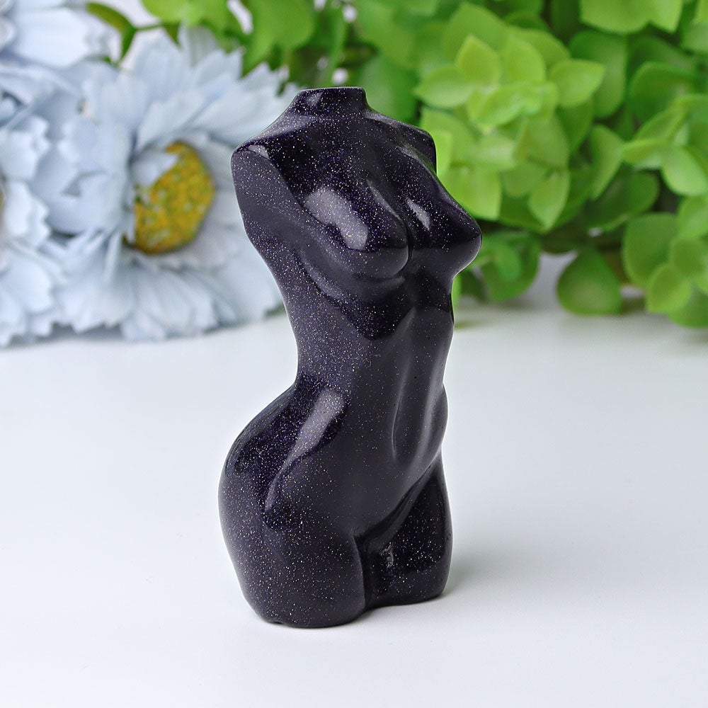 3" Blue Sandstone Woman Model Body Crystal Carvings Crystal wholesale suppliers