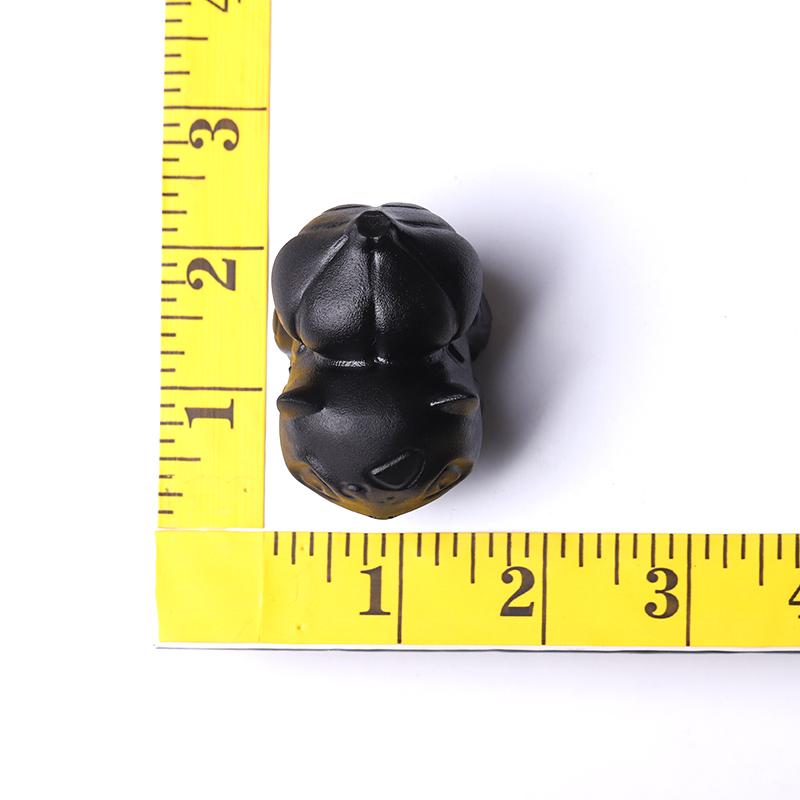 2" Black Obsidian Bulbasaur Crystal Carvings Crystal wholesale suppliers