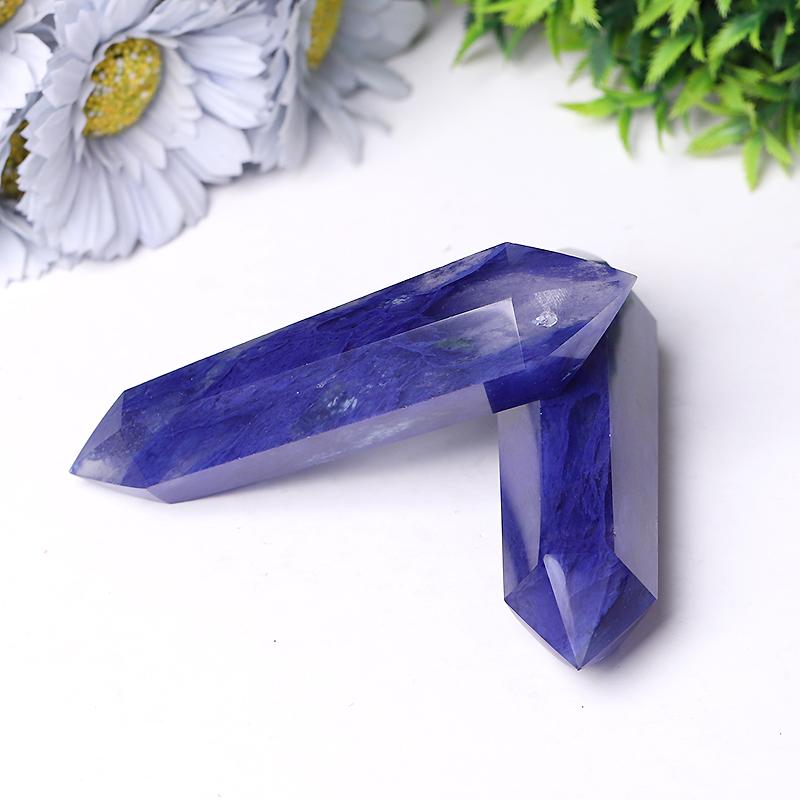 Blue Smelting Quartz Double Terminated Point Crystal wholesale suppliers