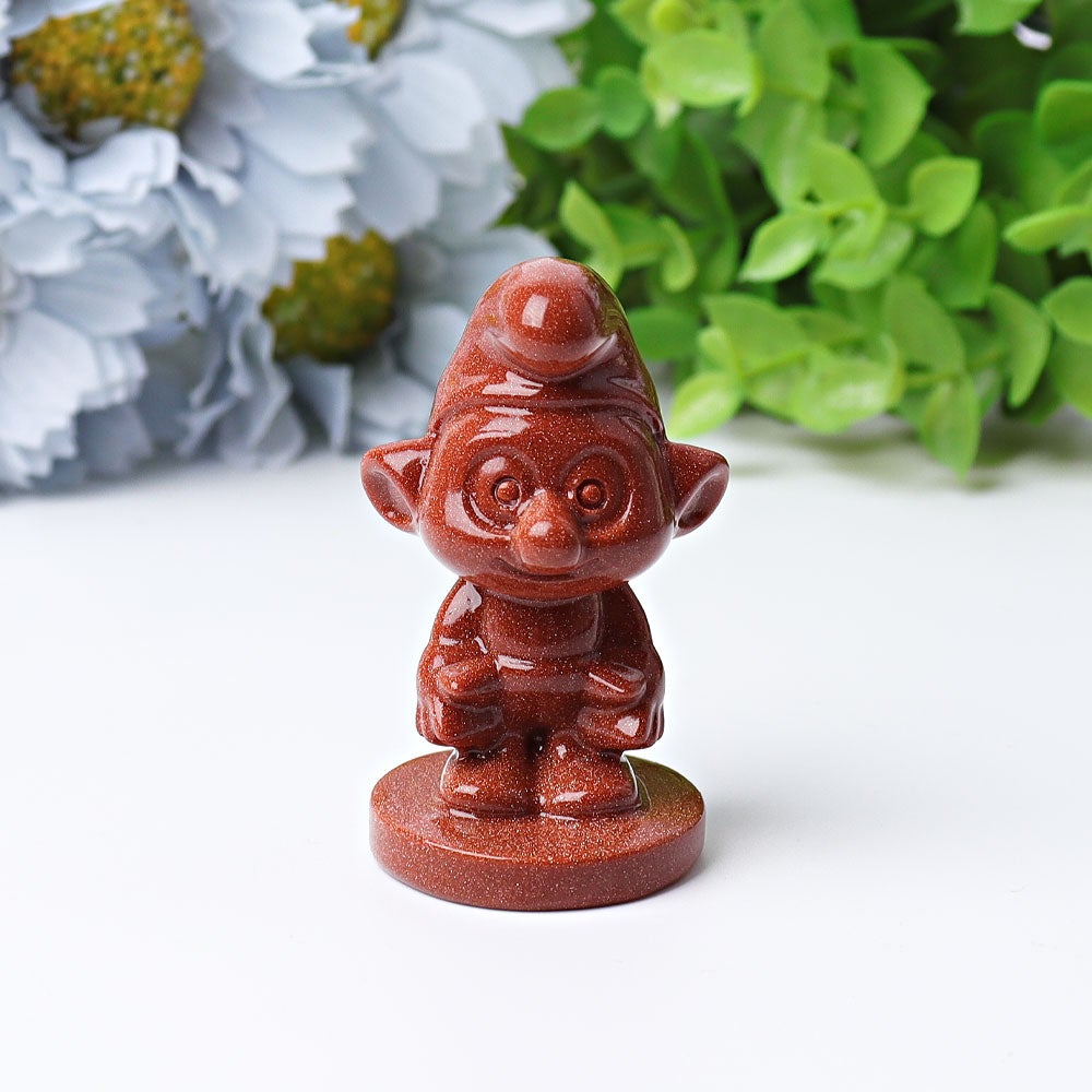 2.1" Blue Golden Sandstone Smurfs Crystal Carvings Crystal wholesale suppliers