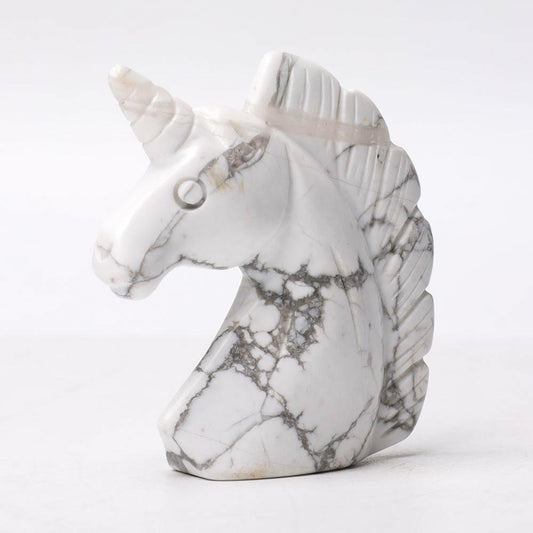 2.0" Howlite Unicorn Crystal Carvings