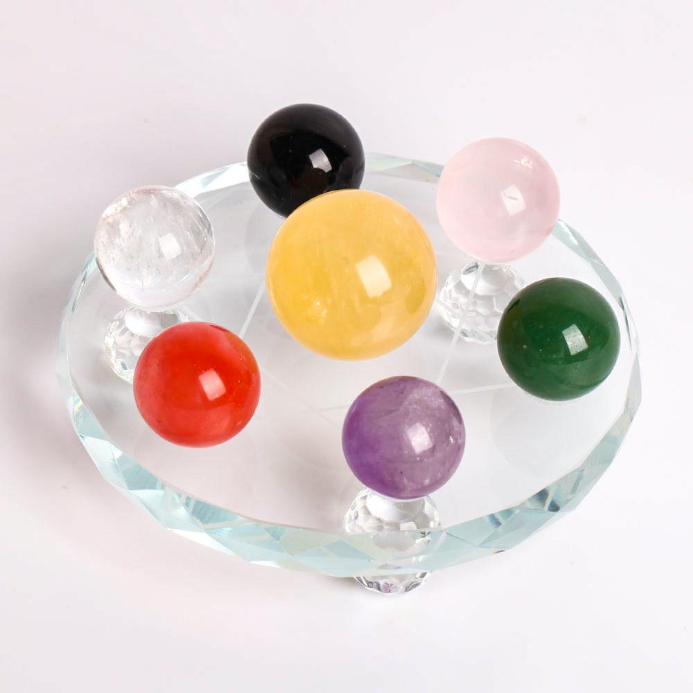 Chakra Sphere With Glass Chakra Stand Full Set Crystal wholesale suppliers