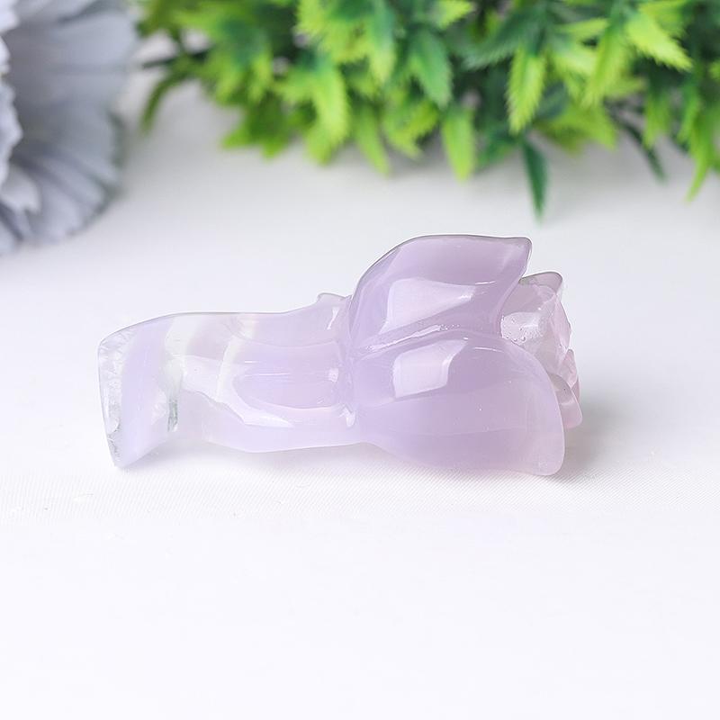 3" Natural Fluorite Rose Flower Carving for Collection Crystal wholesale suppliers