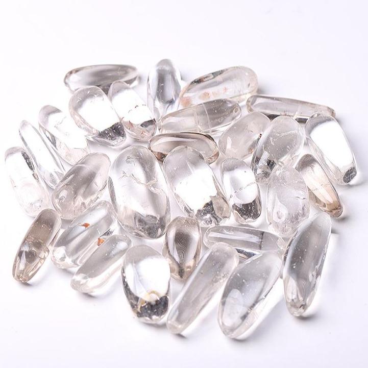 0.1kg 35mm-42mm Natural Clear Quartz Tumbles for Healing Crystal wholesale suppliers