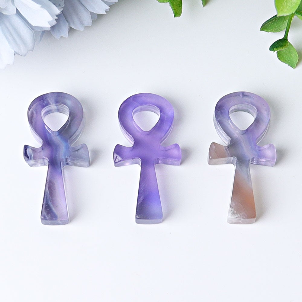 2" Fluorite Egypt Cross Crystal Carvings Crystal wholesale suppliers