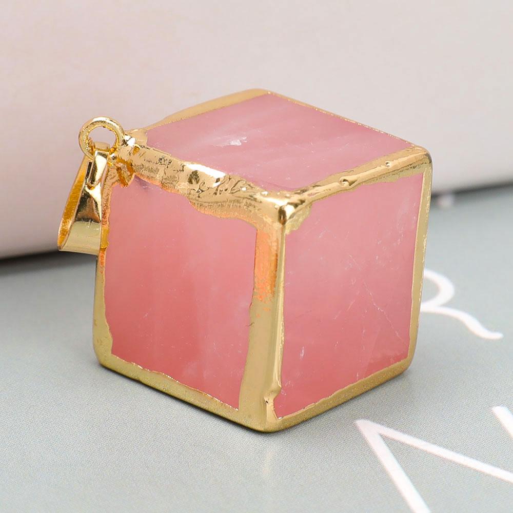 Rose Quartz Cube Pendant Crystal wholesale suppliers