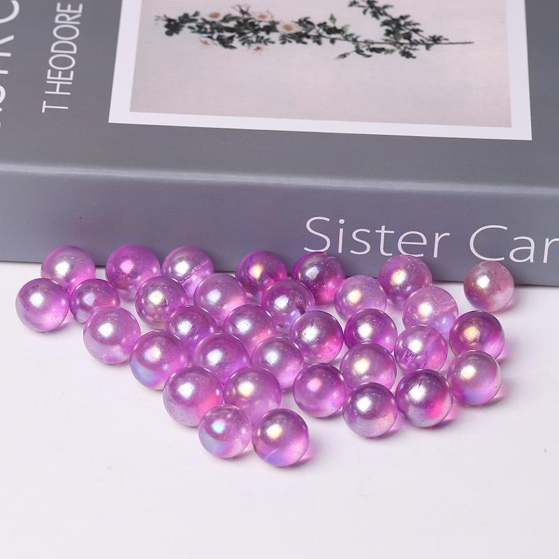 0.5-0.7'' High Quality Purple Aura Crystal Spheres Crystal Balls for Healing Crystal wholesale suppliers