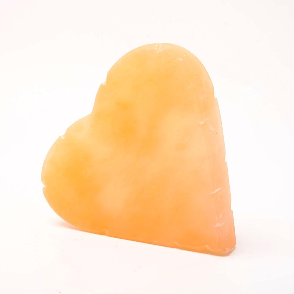 Peach Selenite Heart Shape Carvings