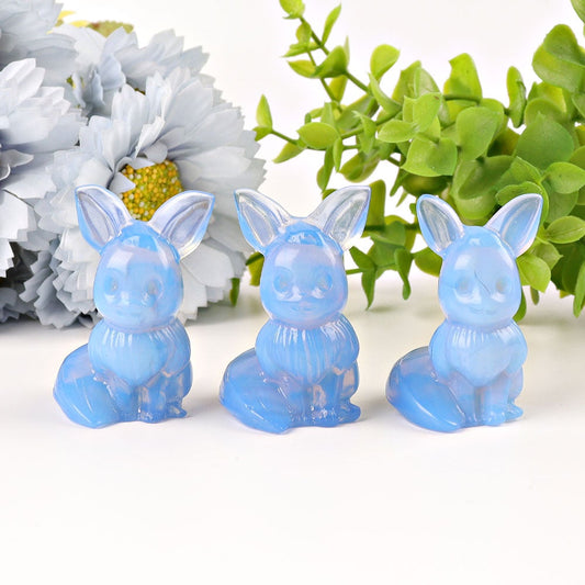 1.95" Blue Opalite Pokemon Evee Crystal Carvings Crystal wholesale suppliers