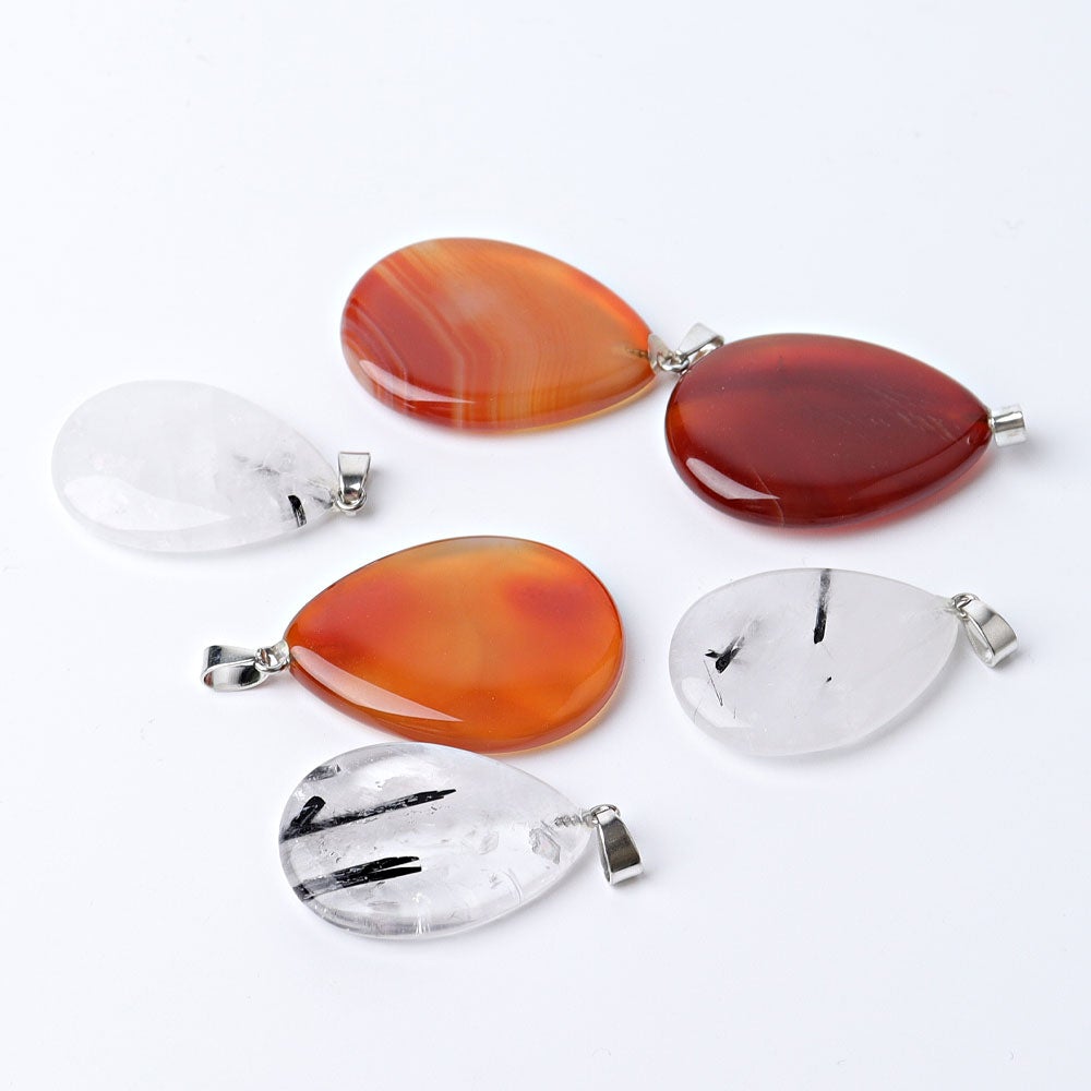 1.5" Carnelian Black Tourmaline Water Drop Pendant Crystal wholesale suppliers