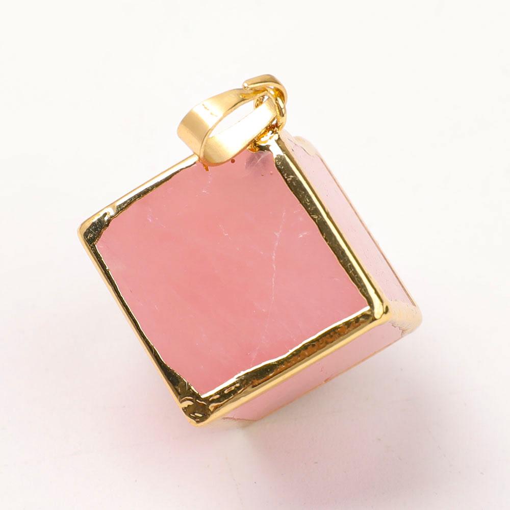 Rose Quartz Cube Pendant Crystal wholesale suppliers