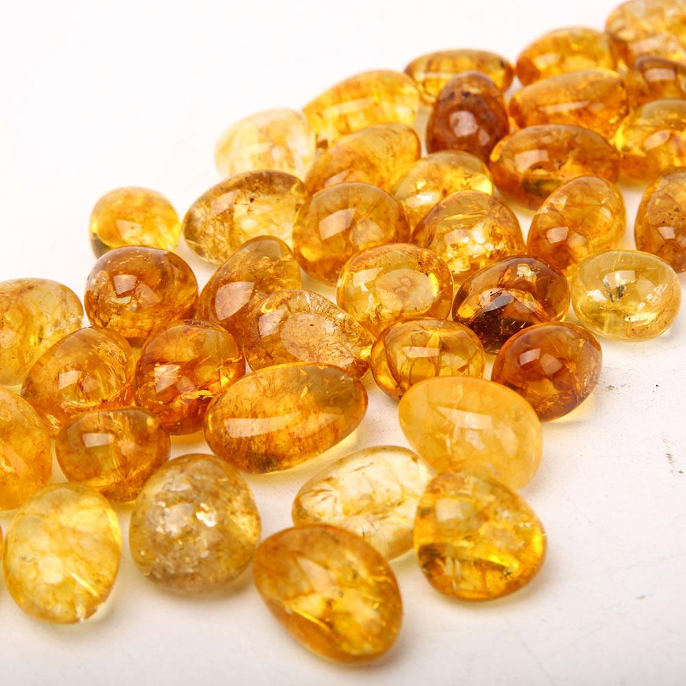 0.1kg Crack Citrine Tumbles Crystal wholesale suppliers