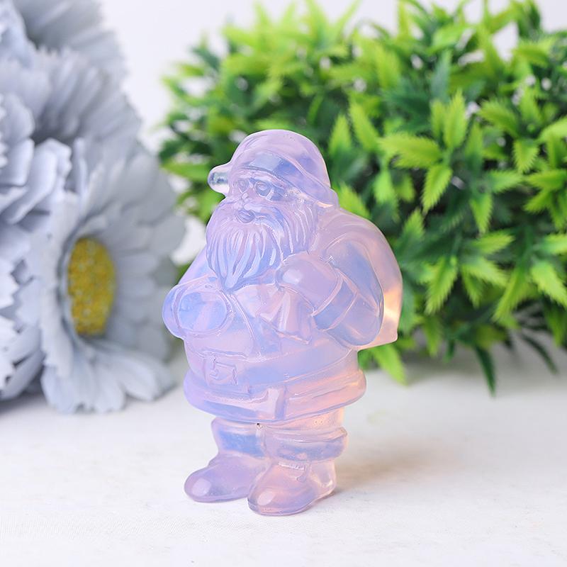 3" Pink Opalite Santa Claus Crystal Carvings for Christmas Crystal wholesale suppliers