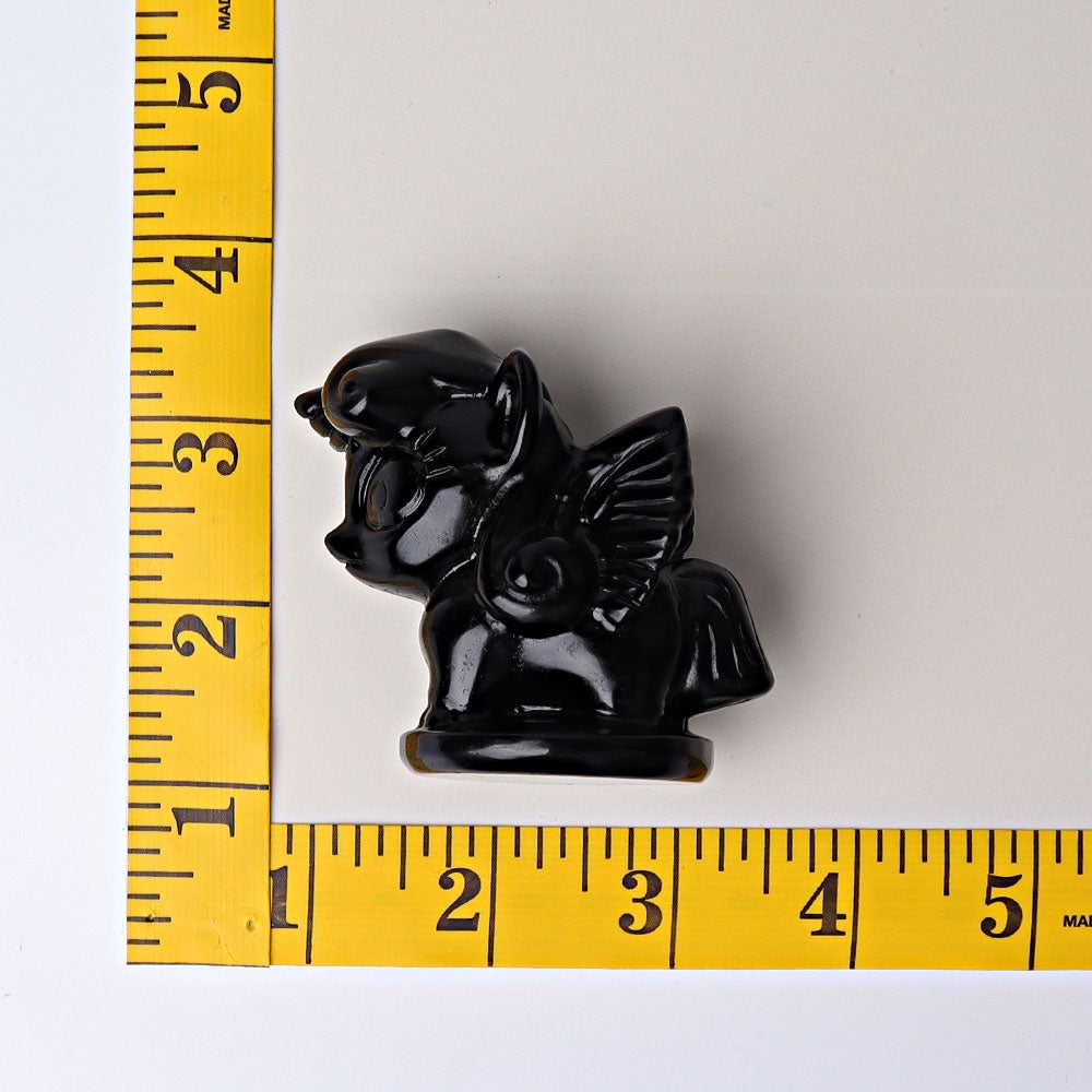 2.3" Black Obsidian Unicorn Crystal Carvings Crystal wholesale suppliers