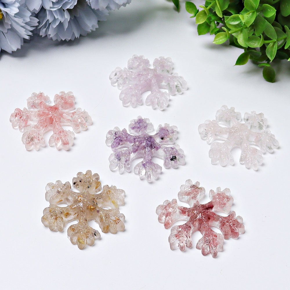 2" Resin Snowflakes Crystal Carvings for Christmas Crystal wholesale suppliers