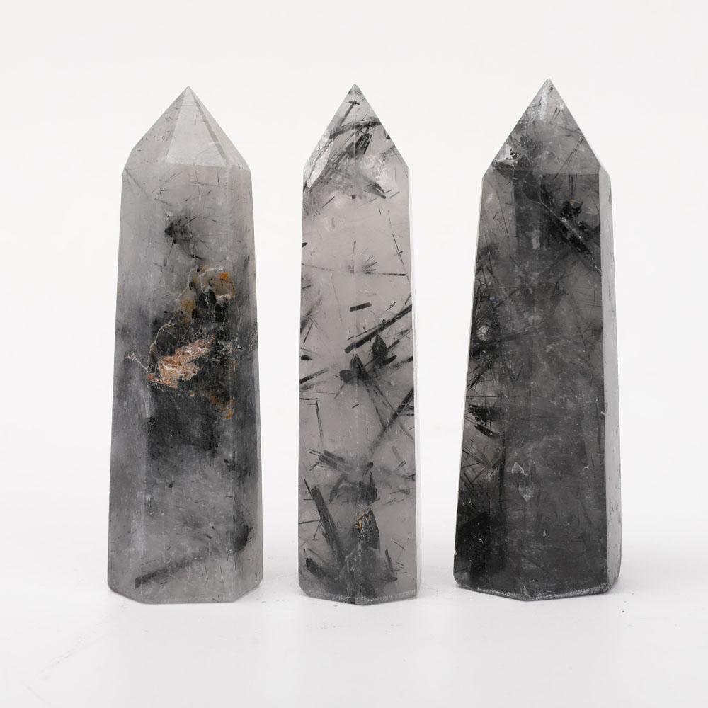 Set of 3 Black Tourmaline Crystal Points Crystal wholesale suppliers