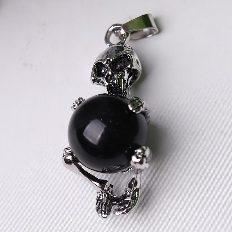 Wholesale Silver Skeleton Wrapped Round Ball Crystal Pendant Crystal wholesale suppliers