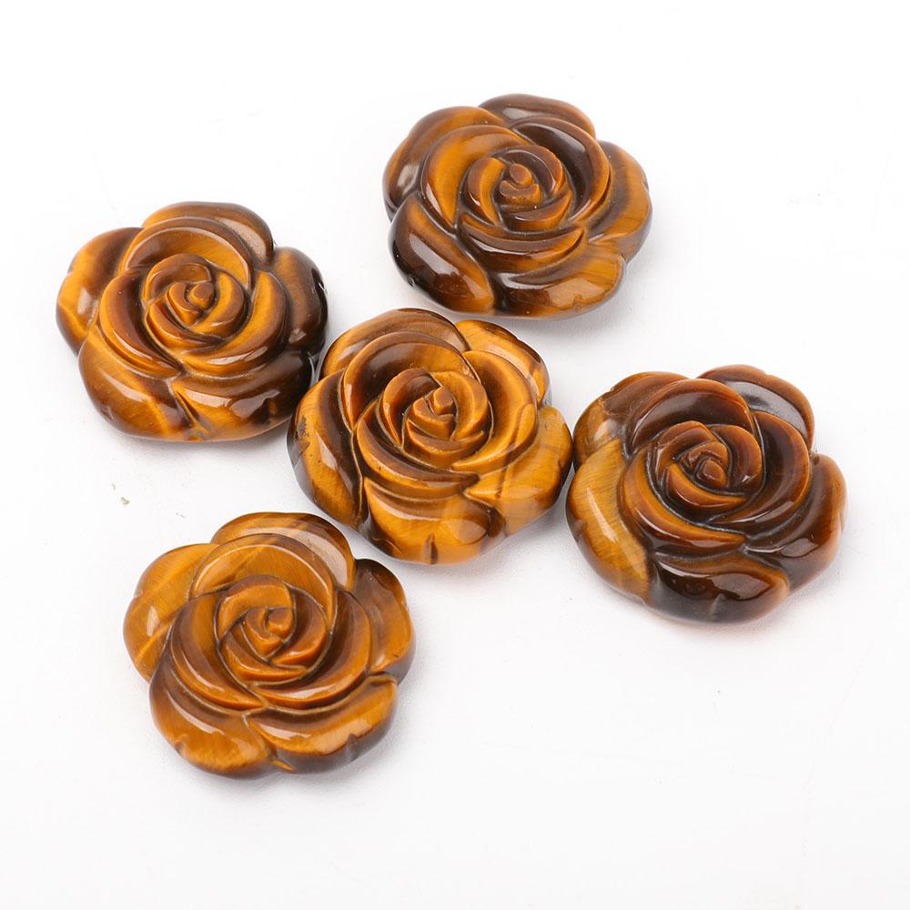 Undrilled Tiger Eye Rose Shape Pendants Crystal wholesale suppliers