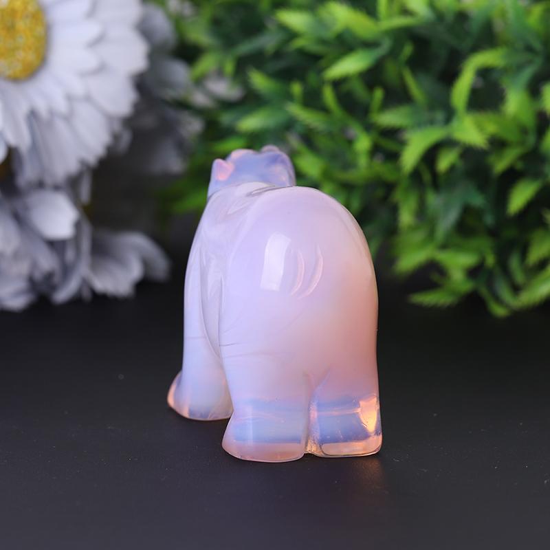 3" Pink Opal Bear Carving for Collection Crystal Gift Crystal wholesale suppliers