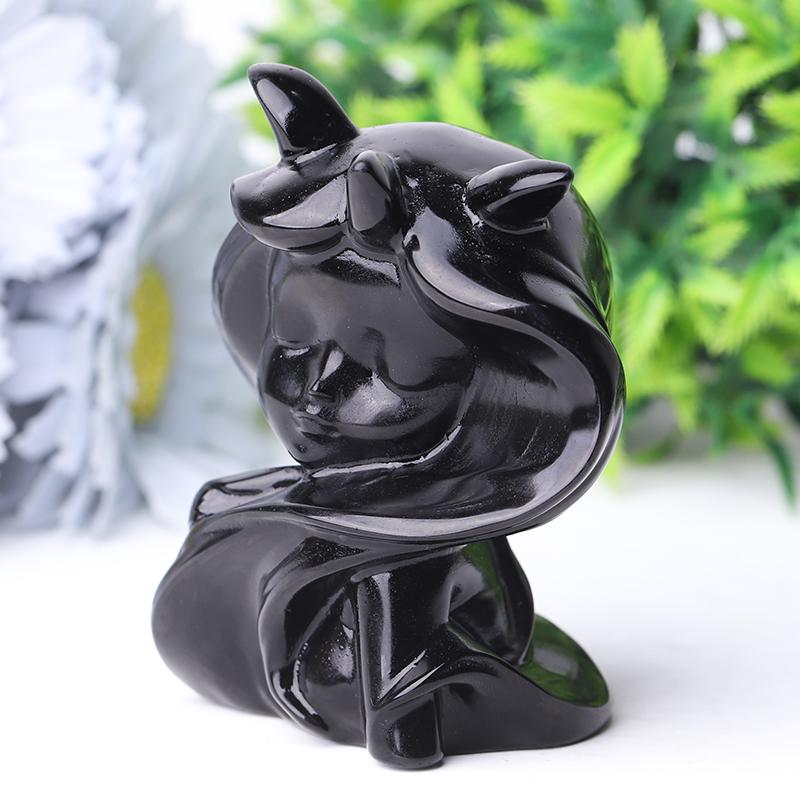 3.3" Black Obsidian Devil Crystal Carvings Crystal wholesale suppliers