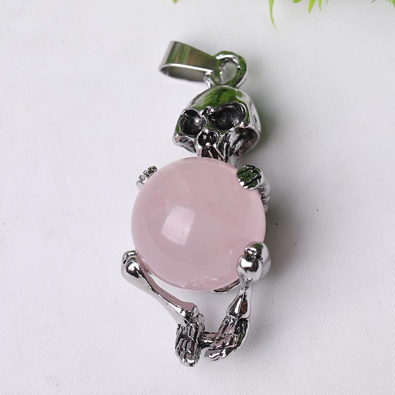 Wholesale Silver Skeleton Wrapped Round Ball Crystal Pendant Crystal wholesale suppliers