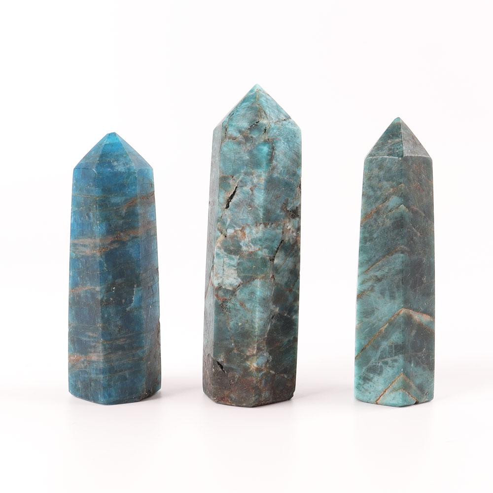 Set of 3 Blue Apatite Point Crystal wholesale suppliers