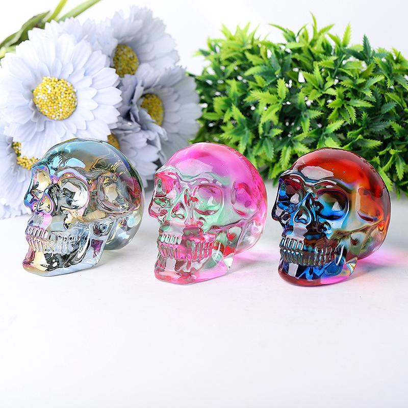 3" Aura Glass Skull Crystal Carvings Crystal wholesale suppliers