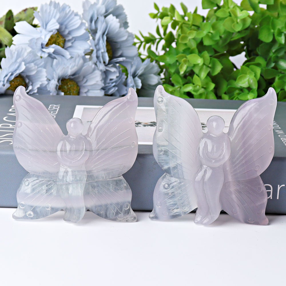 3.6" Fluorite Butterfly Fairy Crystal Carvings Crystal wholesale suppliers