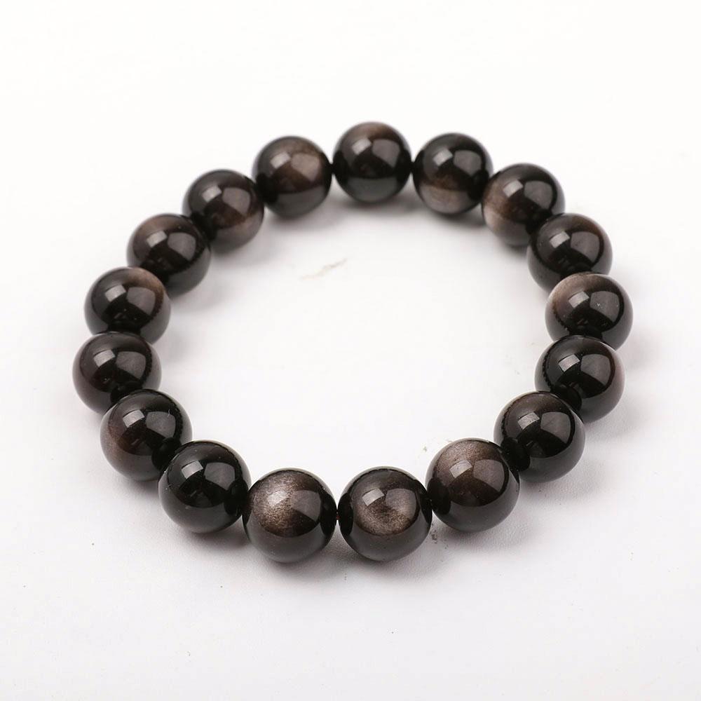 12mm Silver Obsidian Bracelet Crystal wholesale suppliers