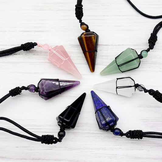 Arrow Shaped Obsidian Quartz Crystal Stone Necklace Crystal wholesale suppliers