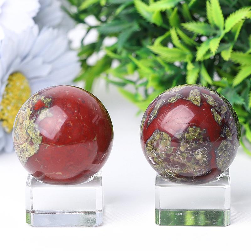 1.5" Dragon Blood Stone Crystal Sphere Crystal wholesale suppliers