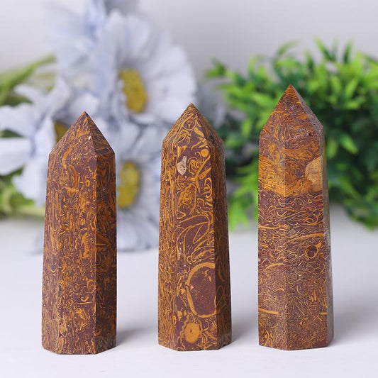 Calligraphy Jasper Points for Sale Healing Tower for Collection Crystal wholesale suppliers