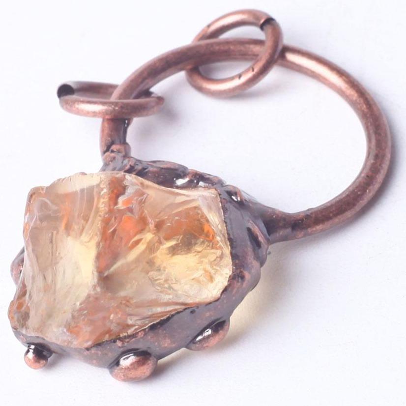 Wire Wrapped Raw Rough Irregular Shape Citrine Stone Crystal Pendant Crystal wholesale suppliers