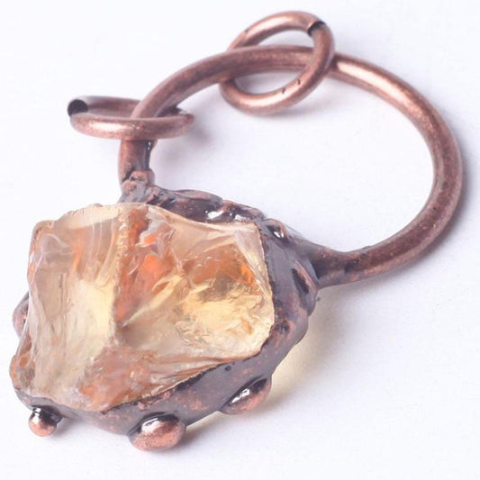 Wire Wrapped Raw Rough Irregular Shape Citrine Stone Crystal Pendant Crystal wholesale suppliers