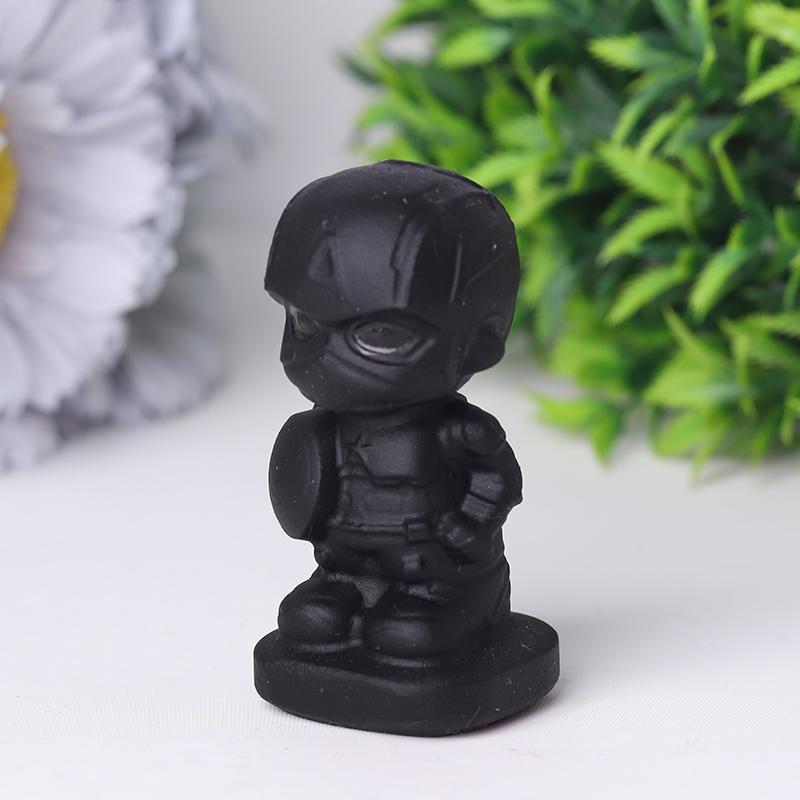 Black Obsidian American Captain Crystal Carvings Crystal wholesale suppliers