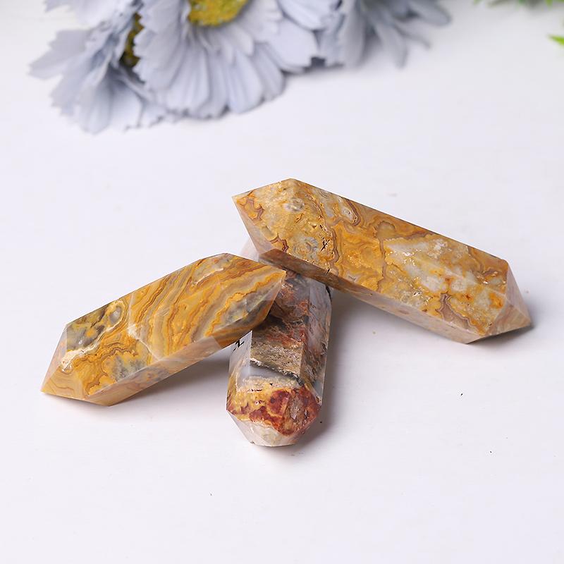 Wholesale Natural Crazy Agate Double Terminated Point Healing Point Crystal wholesale suppliers