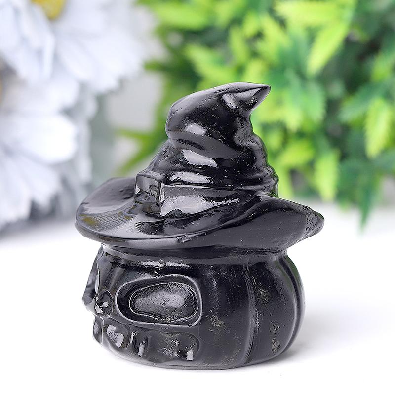 2.2" Black Obsidian Pumpkin Crystal Carvings for Halloween Crystal wholesale suppliers