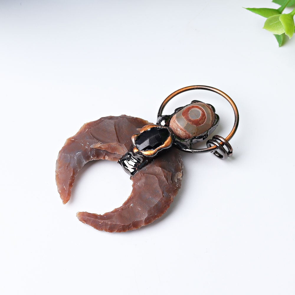 2.6" Agate Moon Shape Crystal Pendant for Jewelry DIY Crystal wholesale suppliers